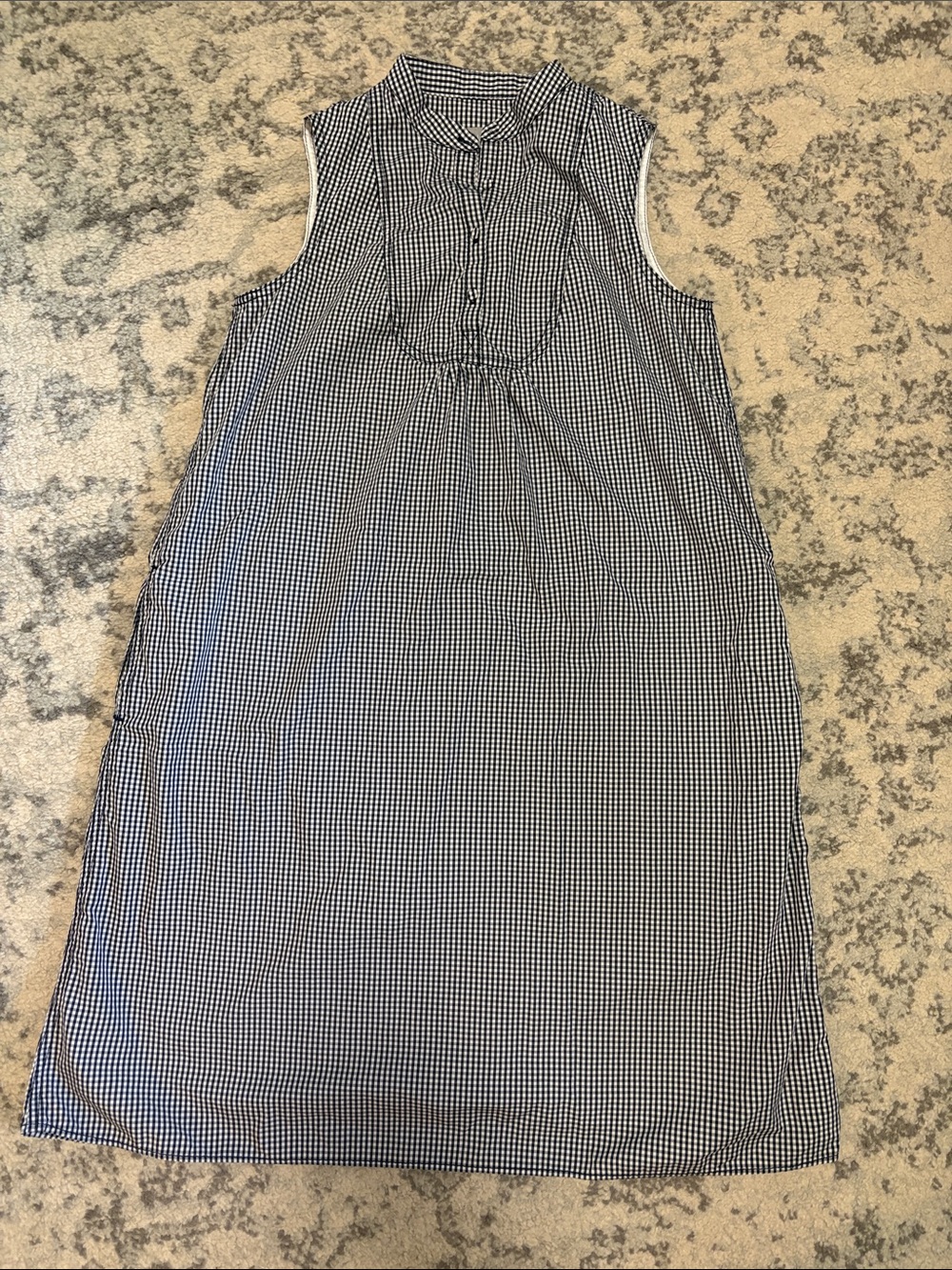 Liz Claiborne Navy & White Gingham Sleeveless Dress